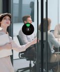 Office door with Six Color Coded 6 Inch Black Round Door Sign For Your Work Space Privacy With Do Not Disturb active