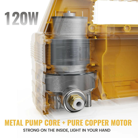 Oil Change Pump Extractor For 20V Max Batteries Cordless Transfer Pump 120W 300GPH with metal pump core exposed