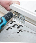 Using a drill for the Thirty Piece Hassle Free Furniture Connector Slide Buckle with screws and clips for furniture repair.