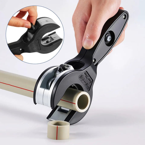 Ratcheting Tubing Cutter For Copper, PVC And Soft Metal Tubing, 360 Degree Ratchet For Tight Spaces, Heavy Duty Pipe Cutter, Cuts Five Sixteenths To One And One Eighth Inches, Built For Pros And Weekend DIYers on PVC pipe