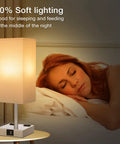 Beige Set of 2 Must-Have Touch Bedside Lamps With USB Ports in a bedroom, dim light ideal for sleep, modern home decor