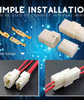6.3mm Electrical Automotive Wire Connectors Set For Motorcycle And Car Male And Female Socket Plugs With Nylon Insulated Housing Brass Pins Heat Resistant Durable Assortment Kit 400 Pcs, showing nylon housing and brass pins.