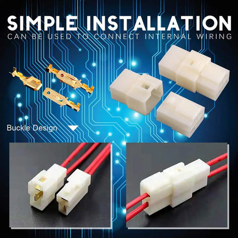 6.3mm Electrical Automotive Wire Connectors Set For Motorcycle And Car Male And Female Socket Plugs With Nylon Insulated Housing Brass Pins Heat Resistant Durable Assortment Kit 400 Pcs, showing nylon housing and brass pins.