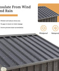 Pitched roof of Outdoor Metal Tool Shed 5x3x6 Ft With Lockable Door And Side Window Waterproof Steel Garden Storage Shed