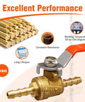 1/4 Fuel Shut Off Valve Brass Hose Barb Ball Valve for Outdoor Irrigation, showing excellent performance and durability features.