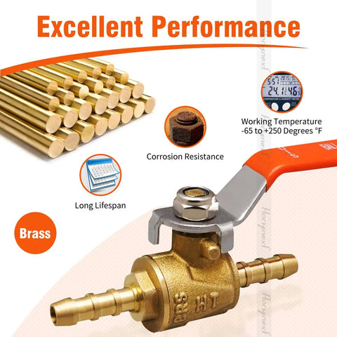 1/4 Fuel Shut Off Valve Brass Hose Barb Ball Valve for Outdoor Irrigation, showing excellent performance and durability features.