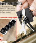 Hand holding Dovetail Jig Guide With Eight Magnetic Modules Pro Grade For Woodworking Precision Layout And Marking, showing magnetic stability feature.