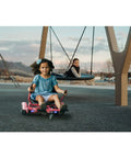Child using Hoverboard Seat Attachment Fits 6.5 To 10 Inch Self Balancing Scooters, Go Kart Conversion Kit, outdoor park