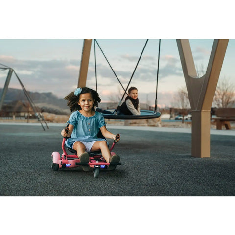 Child using Hoverboard Seat Attachment Fits 6.5 To 10 Inch Self Balancing Scooters, Go Kart Conversion Kit, outdoor park