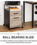 Wooden mobile cabinet with drawers, showing Two Pack 10 Inch Full Extension Ball Bearing Drawer Slides Side Mount Built Tough.