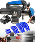 Cordless Electric Pipe Bender For Copper And Aluminum Tubes with detachable molds and charger for quick HVAC jobs.