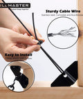 Heavy Duty Anti Sag Gate Kit For Wooden Fences Featuring Rust Resistant Zinc Cable Rigging To Keep Your Backyard Gate Straight And Tight Quick Fit Outdoor Repair Fix Black Two Pack, showing installation details.