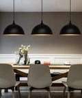 Industrial Pendant Lights 11.8 Inch Black Dome Fixtures With Adjustable Vintage Hanging Lamps Over Dining Table