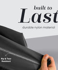 Close-up of Heavy Duty Nylon Laundry Bag with Locking Drawstring, showing durable material and rip-resistant stitching, black.