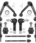 Pair of black front upper control arms with ball joints for Dodge Ram 1500 (2002–2005) suspension kit