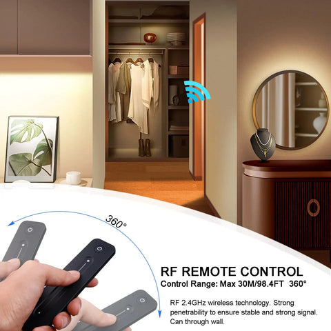 Led Dimmer Switch With Remote For 5-36V Single Color Led Tape Brightness Control in living room with RF wireless control