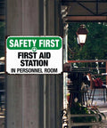 First Aid Station Aluminum Sign 8x12 Inches Built Tough Weatherproof Metal Sign For Office Factory Warehouse Public Areas Indoors Outdoors Rustproof UV Resistant Safe Signage mounted on wall