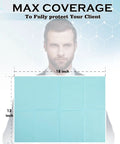 Disposable Dental Bibs Pack Of 125, 13 By 18 Inch, 3-Ply Waterproof Tray Covers For Patients And Procedures, Dentist And Esthetician Must-Haves, Nail Table And Tattoo And Eyelash Stations, Pink. Visual showing the size and coverage of a dental bib.