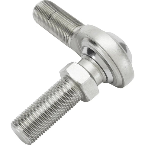 Heavy Duty Steel Heim Rod End With 3 4 16 Male Thread Zinc Plated Teflon Bearing For Zero Slop Shift Linkage And Tie Rod Build On Badass Hot Rods And Classic Muscle Cars, showcasing a close-up view of the threaded end.