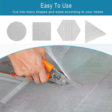 Cutting Stainless Steel Wire Mesh Filter Screen Sheet 30x120cm With 30 Mesh Fine Weave for windows and vents