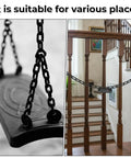 Black Plastic Chain Links Kit 3 Ft Long 6mm Links With 5 S Hooks For Barriers used for indoor staircase barrier