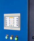 Control panel of Heavy Duty Semi Auto Pallet Wrapper With Built In Digital Scale with buttons for start, pause, and power.