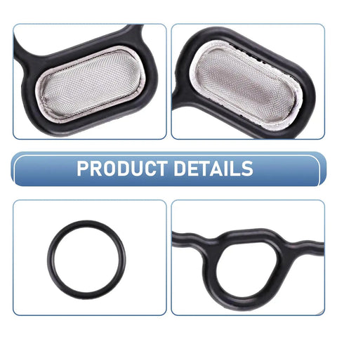 2 Pack Head Cylinder Solenoid Valve Gasket Kit With Seal O Ring And Filter Screen For Honda ILX TSX Accord Civic CR V Crosstour Compatible With OEM 15815 R40 A01 And 91319 PAA A01 detail view