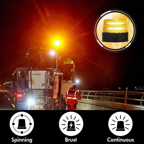 Rock Solid Amber Led Strobe Beacon With Usb Rechargeable Power And Heavy Duty Magnetic Mount For Cars Trucks And Emergency Vehicles Offering Twin Rotation And Flash Settings So You Can Lock In Highway Visibility And Stay Secure When Breakdowns Pop Up