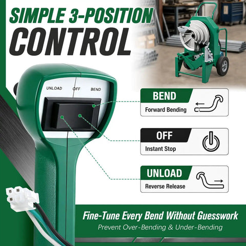 Greenlee 39839 Replacement Pendant Switch for 555C 555CX 853 854 with simple 3-position control for electric pipe bending.