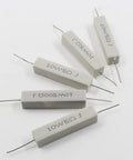 Rock Solid 10 Pack 10 Watt 5 Ohm Cement Resistors Heavy Duty Wirewound Ceramic Power Resistors With 5 Percent Tolerance For Circuits And Hobby Projects Built Tough Reliable on a white background
