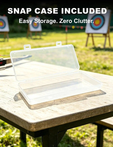Snap case included for Five Pairs Traditional Recurve Bow Hair Arrow Rests Pre Cut Leather Shelf Pads with triangle plates