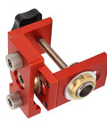 3 In 1 Pocket Hole Jig Kit With Aluminum Alloy Construction And Precise Engraved Scale For Woodworking Furniture Assembly Diy Projects And Cabinet Making, red aluminum frame close-up