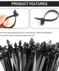 Close-up of 130Pcs Automotive Cable Ties And Wire Loom Kit with wire clips for cars, featuring push-in clamp design for easy organizing.