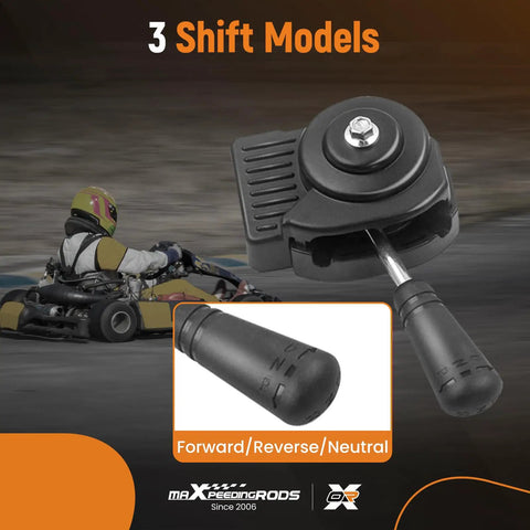 Image showing Go Kart Forward Reverse Gearbox Kit For 212cc Engines 2HP To 13HP 4 Stroke with 3 shift modes display and go-kart.