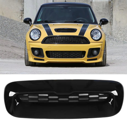 New Premium Direct Fit Rigid Plastic Honeycomb Hood Scoop For Tesla Cybertruck Exterior Upgrade, glossy black finish, aerodynamic design.
