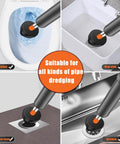 Heavy Duty High Pressure Toilet Plunger Kit With Curved Brush And Comfort Grip Gloves, All In One Drain Clog Buster For Bathroom Sink And Tub, Tough As Nails Game Changer in use on toilet, mop sink, floor drain, and kitchen sink.