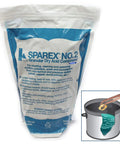 Easy To Use Pickling Compound For Solder Flux Removal Safer Longer Lasting Metal Cleanser That Replaces Hazardous Acid Great For Stainless Steel Brass Copper Jewelry And Electronics Solder Work 2.5 Lb Bag shown in blue and white packaging with illustration of use in pot.