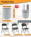 Heavy Duty Folding Chair Leg Caps 12 Pack Premium Grey Floor Savers Top Tier Made Tough zero scratch caps sizes with compatible chairs
