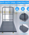 Load Up Your Gear On This Rock Solid Heavy Duty Flatbed Cart 60X30 2000 Lb Steel Platform Truck with sturdy handle and swivel casters.