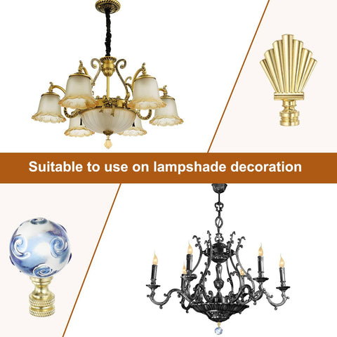 Gold and black chandeliers with Blue Glass Ball Lamp Finial Cap For Lampshade Harp Top With Quarter Inch By Twenty Seven Thread