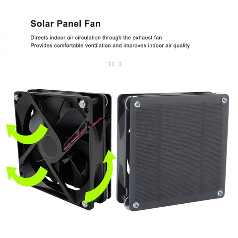 2 In 1 Solar Exhaust Vent Fan With Adjustable Angle Quiet 3W 6V Monocrystalline Panel Solar Powered Ventilation For Home Or Shop