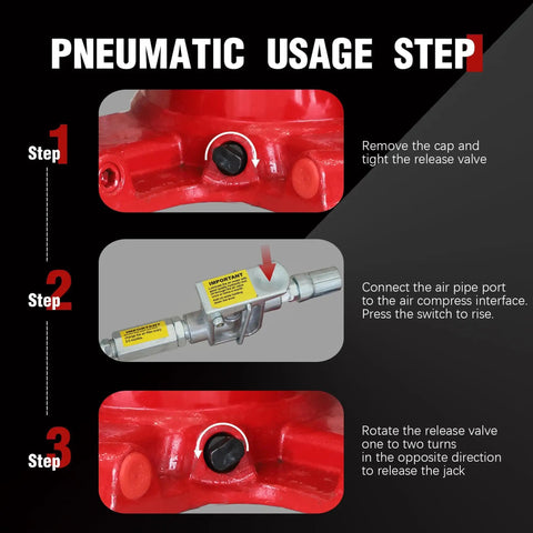 Step-by-step guide on 20 Ton Pneumatic Bottle Jack With Slow Release Welded Aluminum Pump Heavy Duty Car Lift For Auto Repair