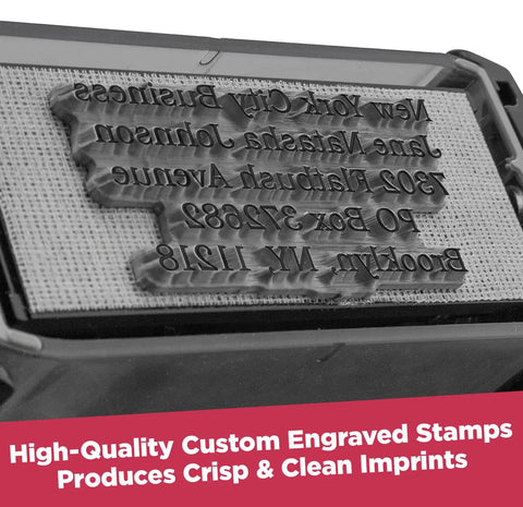 Custom Self Inking Signature Stamp Personalized With Your Favorite Fonts And Rich Ink Colors Serves Up Hassle Free Branding For Work Or Play Designed As A Top Shelf Game Changer showing detailed engraved text.