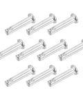 10 Pack 3/16 Inch By 7/8 Inch Single Hole Clevis Pins, Carbon Steel, Flat Head, Blue White Finish, displayed in grid layout