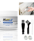 All Purpose 50g PTFE Silicone Grease With 20 Percent PTFE Blend jar with application tools and hand on car door handle