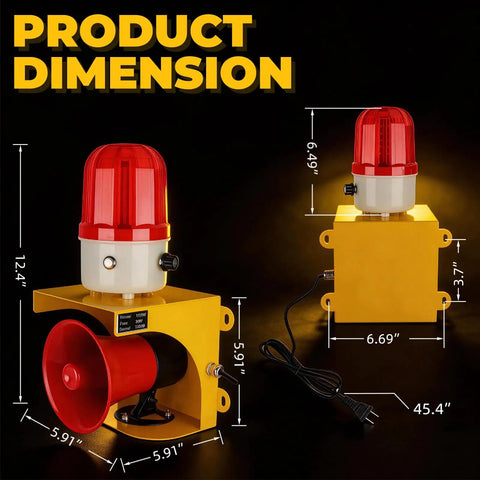 Top Shelf Ac110v Industrial Siren And Alarm Strobe Light With A Hella Kickin 120db Loud Horn And Bulletproof Waterproof Red Beacon Warning Flasher For Emergency Factory Fire Tornado Or Intruder Deterrent