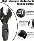 2-In-1 Ratcheting Pipe Cutter For Tight Spaces With Included Gloves, No-Fuss Cuts Copper PVC PPR And Plastic Tubing From 5/16 To 1-1/8 Inch, Close Quarters Tube Cutter For Pro Or DIY Maintenance, Smooth And Precise Cut, black cutter with spare blades