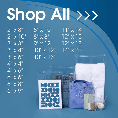 12 By 15 Inch Self Sealing Cellophane Bags 100 Count Crystal Clear Poly Packaging For Clothes, Prints, Photos, Documents