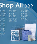 6x9 Inch Self Sealing Cellophane Bags 1000 Count Crystal Clear Resealable Cello Bags For Cards Photos Cookies And Retail Packaging With Reinforced Sides 1.5 Mil Polypropylene displayed with various sizes.