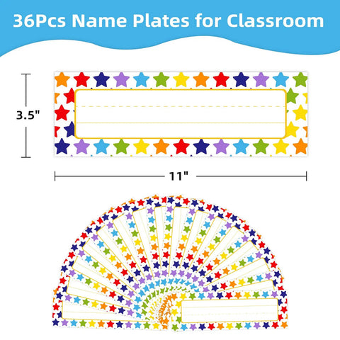 36 Pack Desk Name Plates For Students Classroom Name Tags Vinyl Desk Labels For Kindergarten And Elementary Back To School Decor